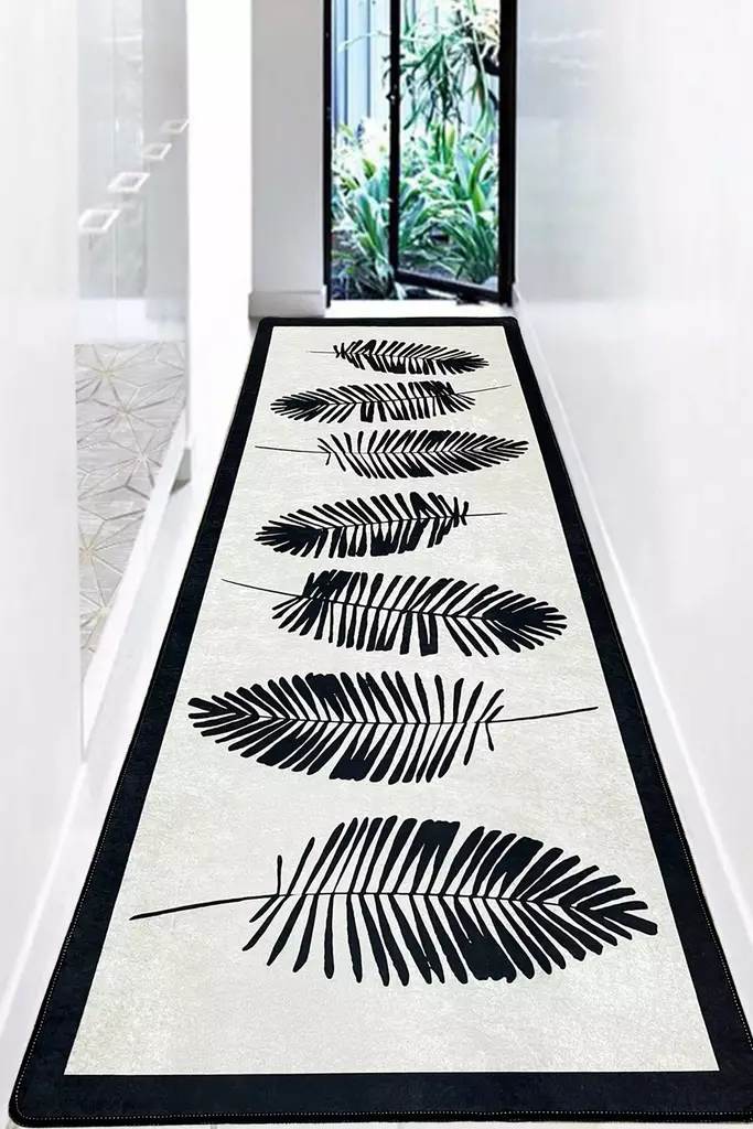 Monivärinen eteisen matto käytävämatto 80x150 cm - 100% Polyesteri, Antibakteerinen, Konepestävä, Liukumaton, 10 mm Nukka - Pienet matot ja käytävämatot - 8683743270972 - 1