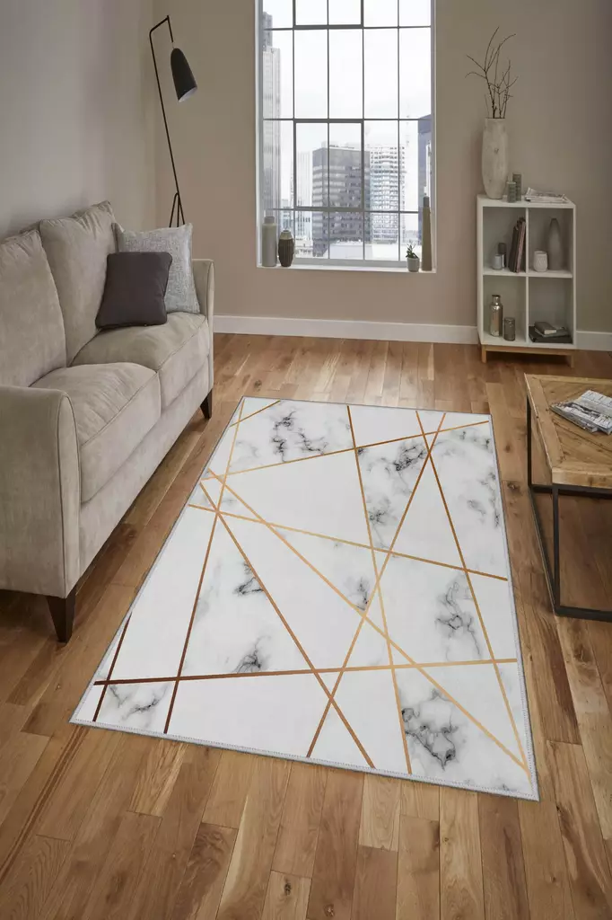 Monivärinen Matto 160x230 cm - 100% Polyesteri, Antibakteerinen, Konepestävä, Liukumaton, 3D Digitaalinen Painatus - Suuret ja keskikokoiset matot - 8681875926552 - 1