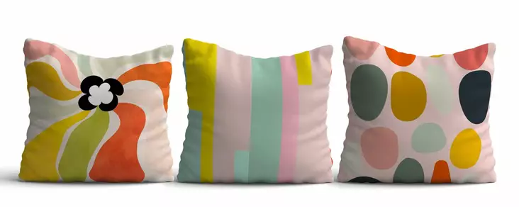 Monivärinen Tyynynpäällinen 3 kpl - 43x43 cm - 50% Puuvilla, 50% Polyesteri - Konepestävä ja Silityskelpoinen - Koristetyynyt - 8684283661152 - 1