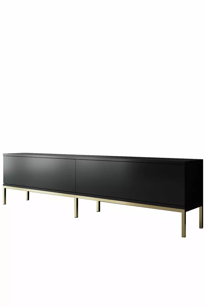 Olohuoneen Kalustesetti - Musta Kulta - 100% Melamiinipinnoitettu Lastulevy - TV-taso 180x47x30 cm - Konsoli 150x80x30 cm - Huonekalut - 8684282484202 - 1