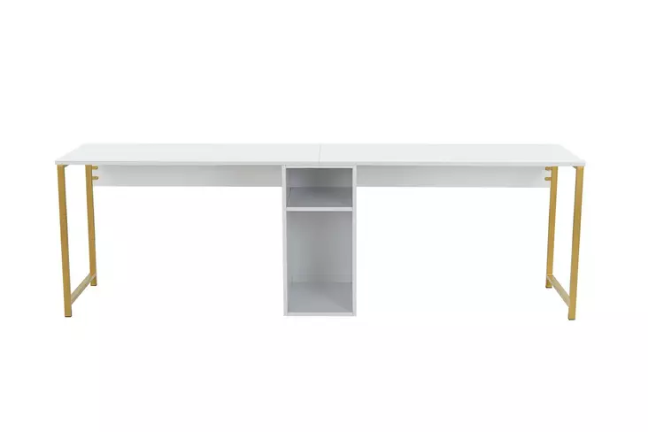 Opiskelupöytä, valkokulta, 240 cm leveä, tilava, kestävä - Työpöydät - 8684282978572 - 1