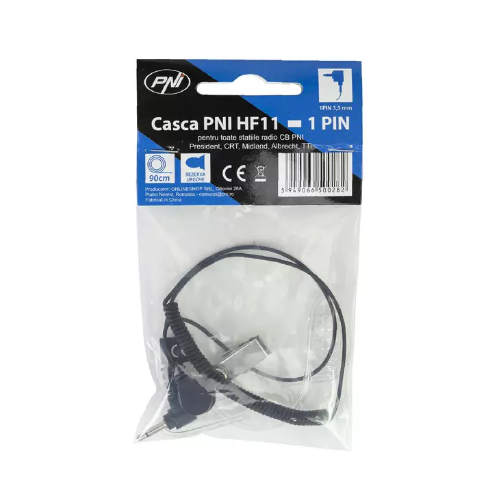PNI HF11 kuulokkeet 1 nastalla 3,5 mm kaikille CB-radioasemille PNI, President, Midland, Albrecht, TTi - PNI tuotteet - 5949066500282 - 1