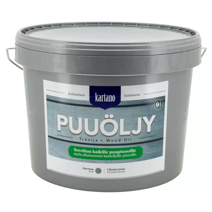 Puuöljy 9 L harmaa vesiohenteinen - Puuöljyt - 6438168101132 - 1