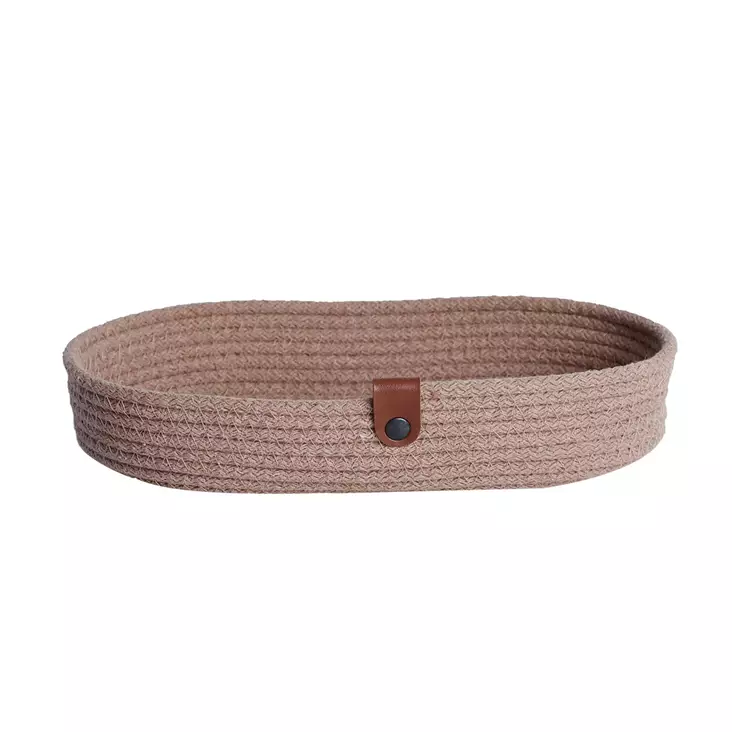 Puuvillainen leipäkorisetti (3 osaa), beige, 12 x 22 x 5 cm, kestävä, käsintehty, monikäyttöinen - Tarjoiluastiat - 8683742916352 - 1