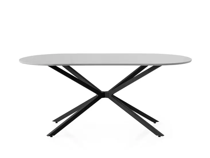 Ruokapöytä 180x90x79 cm, Vaaleanharmaa, MDF ja Rautajalat, Kestävä 100 kg, Moderni Muotoilu, 2 Pakettia - Ruokapöydät - 8684283011582 - 1
