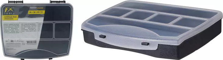 Säilytyslaatikko 8 lokerolla 19 x 16 x 3 cm - Työkalupakit ja -laukut - 8721037747912 - 1