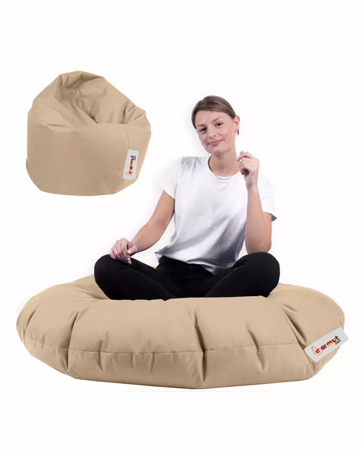 Säkkituoli ulkokäyttöön, musta, 100 cm, mukava, ympäristöystävällinen - Säkkituolit - 8683743040582 - 1