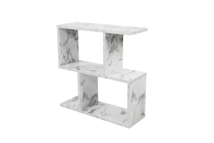 Sivupöytä, Valkoinen/Musta, 100% Melamiinipinnoitettu, 60x60x20 cm, Kiinnitettävä, 18 mm, Hyllykorkeus 27 cm - Sivu- ja apupöydät - 8684282480402 - 1