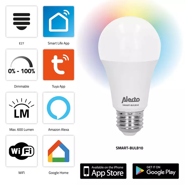 Smart LED -värilamppu Wi-Fi-yhteydellä - Valonlähteet - 8712412583522 - 1