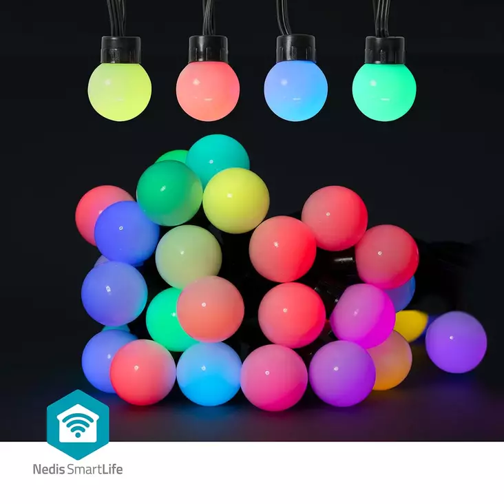 SmartLife-koristevalot | Partylight | Wi-Fi | RGB | 48 LED's | 10.8 m | Android / IOS | Polttimon halkaisija: 30 mm - Koristevalot - 5412810404292 - 1