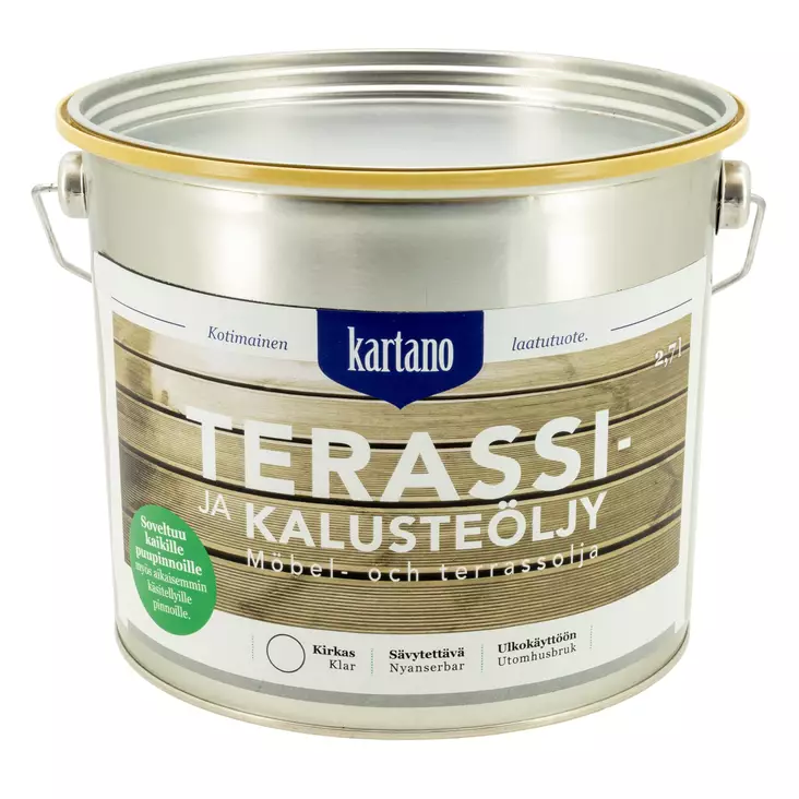 Terassi- ja kalusteöljy 2,7 L kirkas - Maalit ja lakat - 6438168098012 - 1