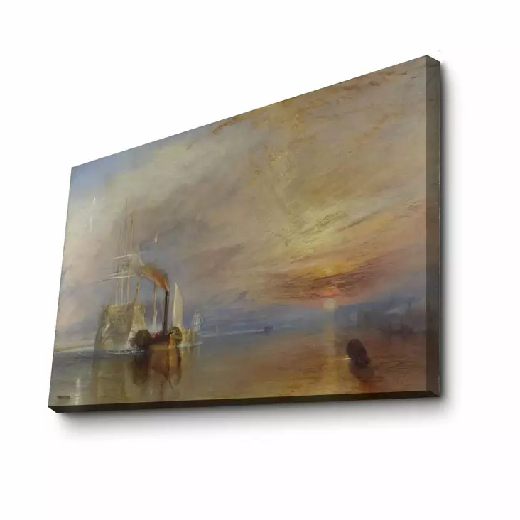 The Fighting Temeraire - Monivärinen 100% Mokkanahkainen Taidekangas 70x100 cm, Joseph Mallord, 100% Puukehys 3 cm - Taulut ja kehykset - 8681875400472 - 1