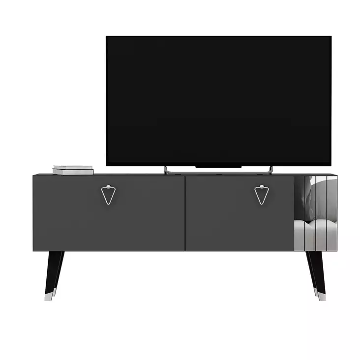 TV-taso Anthracite 120x30x50 cm - 100% Melamiinipinnoitettu Lastulevy, PVC-jalat 15 cm, Tyylikäs ja Kestävä - TV-tasot - 8683742102212 - 1