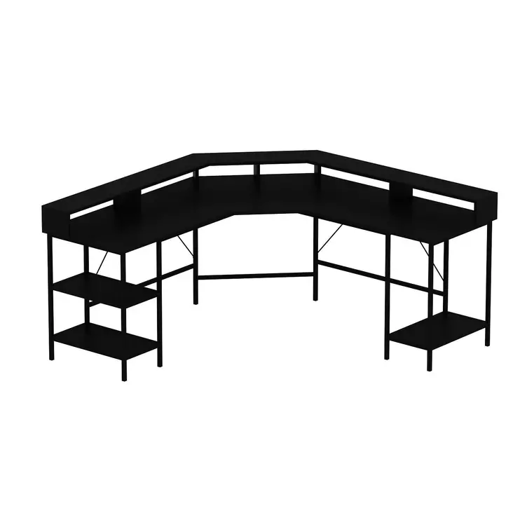 Työpöytä Musta 180x90x60 cm - 100% Melamiinipinnoitettu Lastulevy, 18 mm Paksuus, 2 Pakkausta, Kestävä ja Tyylikäs - Työpöydät - 8684282258612 - 1