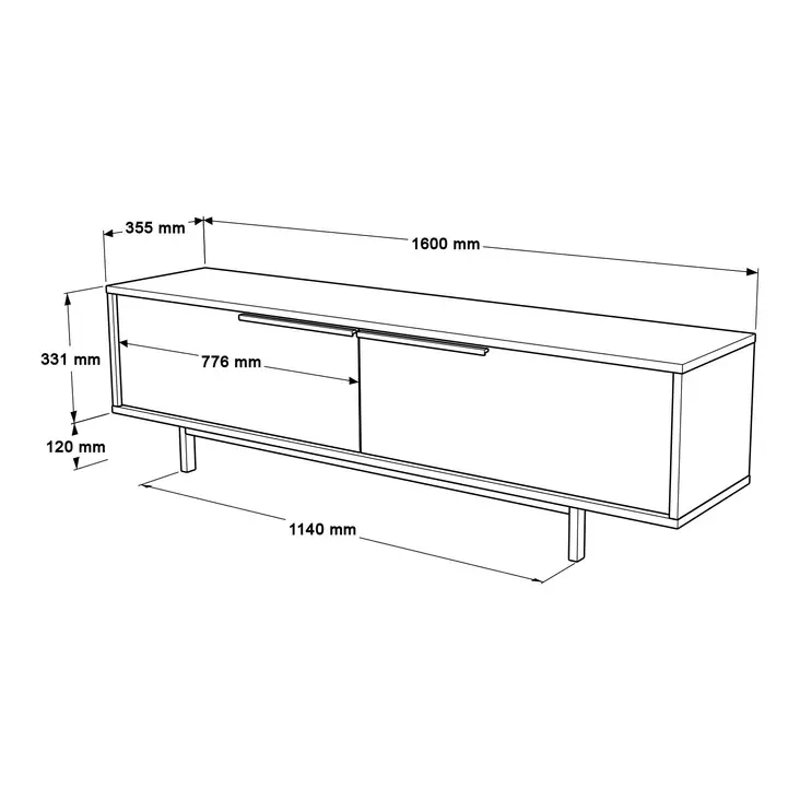 Tyylikäs Olohuoneen Kalustesetti: Tammi, 100% Melamiinipinnoitettu, TV-taso 160x45x35,5 cm, Sohvapöytä 90x37,6x60 cm - Huonekalut - 8684283262892 - 1