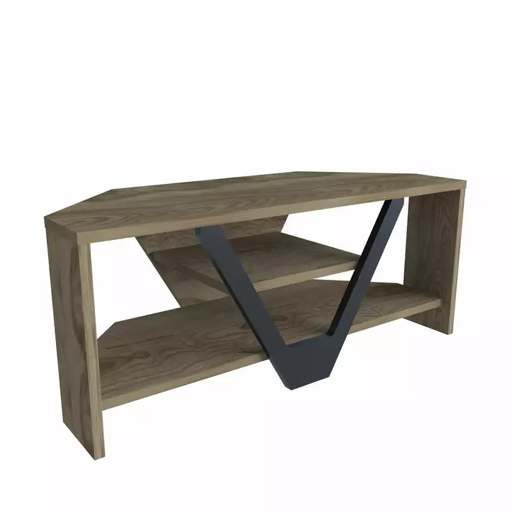 Tyylikäs TV-taso, 90x35x36,8 cm, 100% melamiinipinnoitettu, pähkinä-musta, kestävä ja tilava viihdekeskus - TV-tasot - 8683743121182 - 1