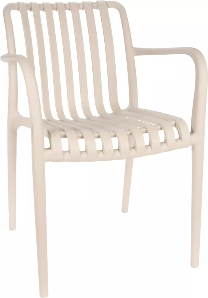 Ulkotuoli käsinojilla vaaleanharmaa muovi uv-suojattu - Puutarhatuolit ja sohvat - 8720573916202 - 1