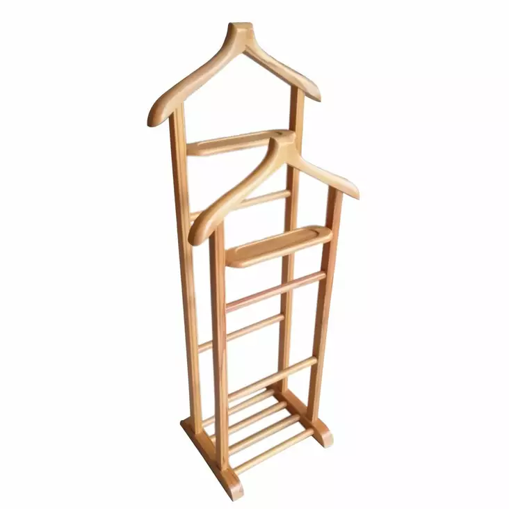 Vaatepuu, luonnonvalkoinen, Leveys 33,5 cm, korkeus 120 cm, syvyys 46 cm, kestävä, monikäyttöinen, luonnonläheinen - Naulakot ja kenkätelineet - 8682870972902 - 1