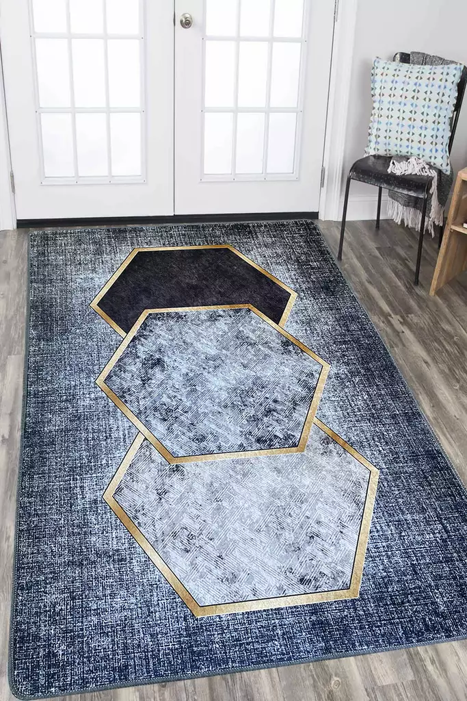 Ylellinen eteisen matto käytävämatto 80x100 cm - Fume Väri, 100% Polyesteri, Antibakteerinen, Konepestävä, Liukumaton Alapuoli - Pienet matot ja käytävämatot - 8683342629232 - 1