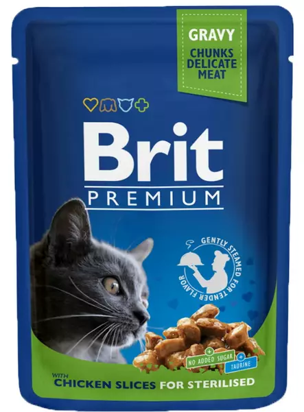 Brit Cat kana kastik. steril. kis. 100 g - Märkäruoka - 8595602506033 - 1