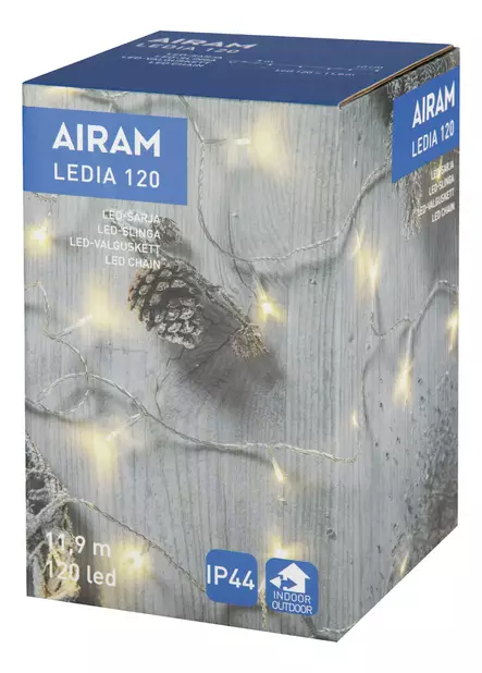 Ledia 120 l=C3=A4mmin valk, led v=C3=A4li 10 cm, kirkas johto ip44 - Koristevalot - 6435200249333 - 1