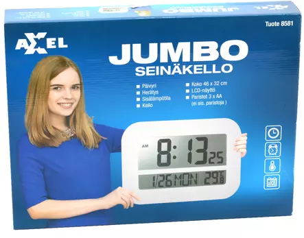 Sein=C3=A4kello Jumbo LCD 46 x 32cm - Seinäkellot - 6438152085813 - 2