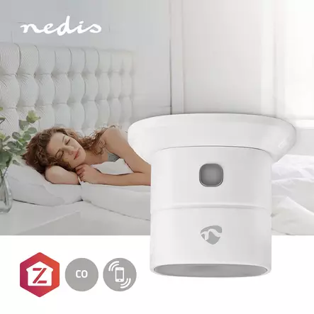SmartLife CO-Ilmaisin | Zigbee 3.0 | Paristokäyttöinen | Anturin käyttöikä: 10 Vuotta | EN 50291 | Android / IOS | Testipainikkeella | 85 dB | Valkoinen - Hälyttimet ja anturit - 5412810401673 - 5
