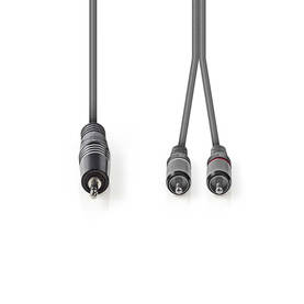 Stereoäänikaapeli | 3.5 mm uros | 2x RCA uros | Niklattu | 1.50 m | Pyöreä | Tummanharmaa | Pahvikotelo - Audiokaapelit - 5412810295203 - 2