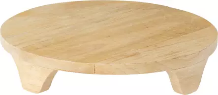 Pyöreä puinen korokealusta 27 cm, mangopuuta, luonnollinen viimeistely, sisustukseen ja tarjoiluun - Koristeet, koriste-esineet - 8721037534963 - 1