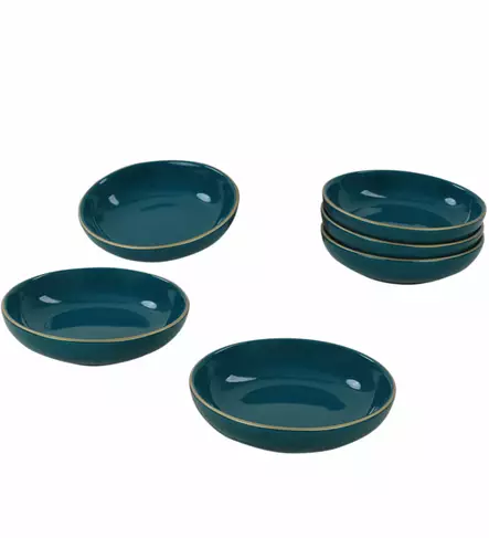 Keraaminen Kastikekulhosetti (6 kpl) - Petrolinsininen, 100% Keraaminen, Antibakteerinen, Mikroaaltouuni- ja Astianpesukoneenkestävä - Tarjoiluastiat - 8683342394093 - 1