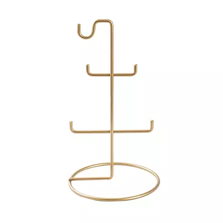 Korutelinejärjestäjä - Kultainen 100% Metalli, Halkaisija 15 cm, Korkeus 27 cm, Tyylikäs ja Kestävä Korujen Säilytysratkaisu - Koristeet, koriste-esineet - 8683743938193 - 1