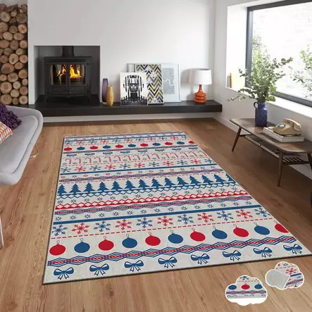 Monivärinen 160x230 cm Konepestävä Polyesteri Samettimatto - Liukumaton, Helppohoitoinen, Digitaalinen Painatus - Suuret ja keskikokoiset matot - 8683342373173 - 2