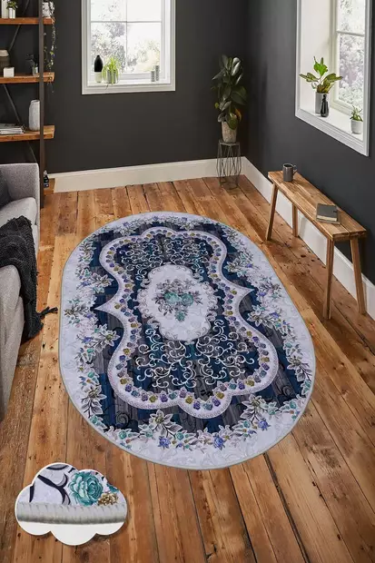 Monivärinen eteisen matto käytävämatto 100x150 cm - 3D Digipainettu, Konepestävä, Antibakteerinen, Liukumaton PVC-pohja, 100% Polyesteri - Suuret ja keskikokoiset matot - 8682870610323 - 2