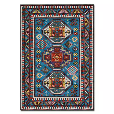 Monivärinen Matto 140x220 cm - 100% Polyesteri, Digitaalinen Painatus, Konepestävä, Liukumaton Alapuoli - Suuret ja keskikokoiset matot - 8683342184663 - 1