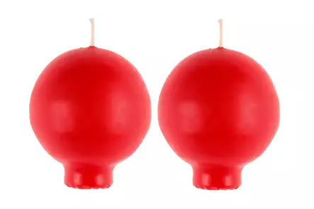 Pallokynttilä jalallinen 2 kpl punainen  - Kynttilät ja lyhdyt - 6410416114613 - 1