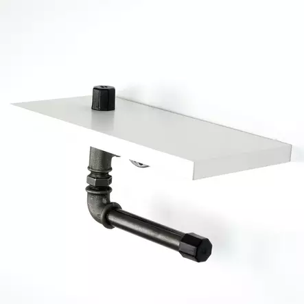 Valkoinen MDF WC-paperiteline - Tyylikäs ja Kestävä, Helppo Asentaa, 30x12x23 cm, Seinään Kiinnitettävä - Kylpyhuonetarvikkeet - 8682870776883 - 1