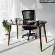 100% Pyökkiopiskelupöytä, Pähkinänvärinen, 6mm Karkaistu Lasi, 110x73x60cm, Useita Hyllyjä, Helppo Koota - - 19-19-8682870558793 - 2