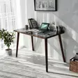 100% Pyökkiopiskelupöytä, Pähkinänvärinen, 6mm Karkaistu Lasi, 110x73x60cm, Useita Hyllyjä, Helppo Koota - - 19-19-8682870558793 - 5