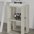 2-Tasoinen Yöpöytä Travertiini 100% Melamiinipinnoitettu Lastulevy 18mm 30x55x30cm Tyylikäs ja Kestävä - Yöpöydät - 8684283438853 - 4