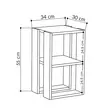 2-Tasoinen Yöpöytä Travertiini 100% Melamiinipinnoitettu Lastulevy 18mm 30x55x30cm Tyylikäs ja Kestävä - Yöpöydät - 8684283438853 - 11