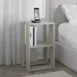 2-Tasoinen Yöpöytä Travertiini 100% Melamiinipinnoitettu Lastulevy 18mm 30x55x30cm Tyylikäs ja Kestävä - Yöpöydät - 8684283438853 - 9
