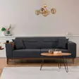 3-istuttava vuodesohva, antrasiitti, 223 cm leveä, kestävä, monikäyttöinen - Vuodesohvat - 8683342812153 - 2