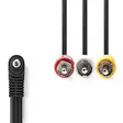 AV-kaapeli | 3.5 mm uros | 3x RCA uros | Niklattu | 2.00 m | Pyöreä | PVC | Musta - Nedis tuotteet - 5412810426553 - 10
