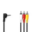 AV-kaapeli | 3.5 mm uros | 3x RCA uros | Niklattu | 2.00 m | Pyöreä | PVC | Musta - Nedis tuotteet - 5412810426553 - 1