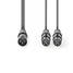Balansoitu Audiojohto | XLR 3-Pin uros | 2x XLR 3-Pin naaras | Niklattu | 1.50 m | Pyöreä | PVC | Tummanharmaa | Pahvikotelo - Audiokaapelit - 5412810295593 - 2