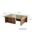 Walnut-sävyinen sohvapöytä, 100% karkaistu lasi, melamiinipinnoitettu runko, 105x30x65 cm, moderni ja kestävä design - Sohvapöydät - 8683342746823 - 9