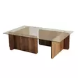 Walnut-sävyinen sohvapöytä, 100% karkaistu lasi, melamiinipinnoitettu runko, 105x30x65 cm, moderni ja kestävä design - Sohvapöydät - 8683342746823 - 8
