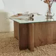 Walnut-sävyinen sohvapöytä, 100% karkaistu lasi, melamiinipinnoitettu runko, 105x30x65 cm, moderni ja kestävä design - Sohvapöydät - 8683342746823 - 7