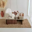 Walnut-sävyinen sohvapöytä, 100% karkaistu lasi, melamiinipinnoitettu runko, 105x30x65 cm, moderni ja kestävä design - Sohvapöydät - 8683342746823 - 5