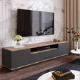 TV-taso, atlantinmänty antrasiitti, 180cm x 44,6cm x 44,5cm, kestävä, tilava, helppo koota - TV-tasot - 8683342403993 - 2